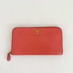 PRADA Saffiano Metal Leather Continental Wallet